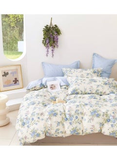 llwoo Super King Size Duvet Cover Set Hotel Luxury Feel Bedding Set Cotton Material Bedding Set Fad and Wrinkle Resistant Set Include 1 Fitted Bed Sheet 1 Duvet Cover and 4 Pillowcases 220x240c 