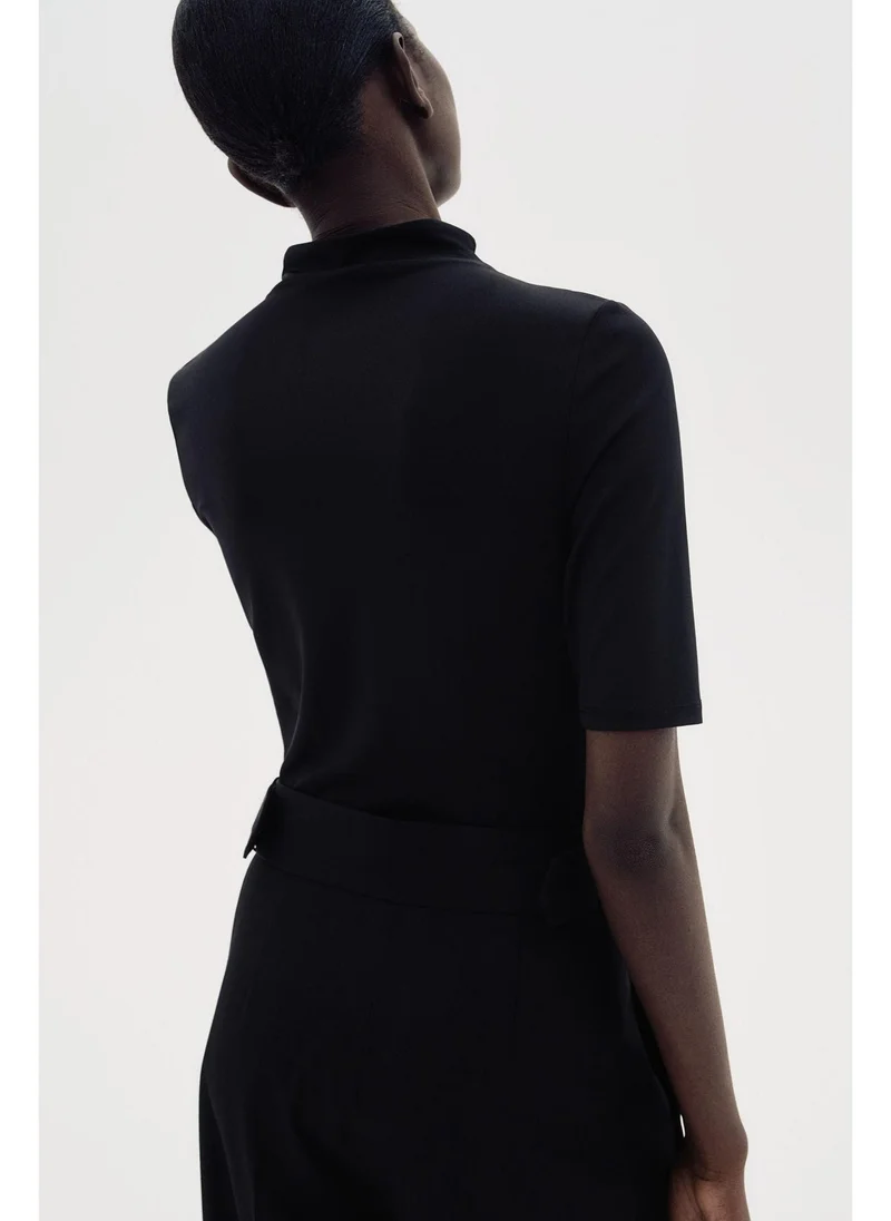 اتش اند ام Turtleneck microfibre top