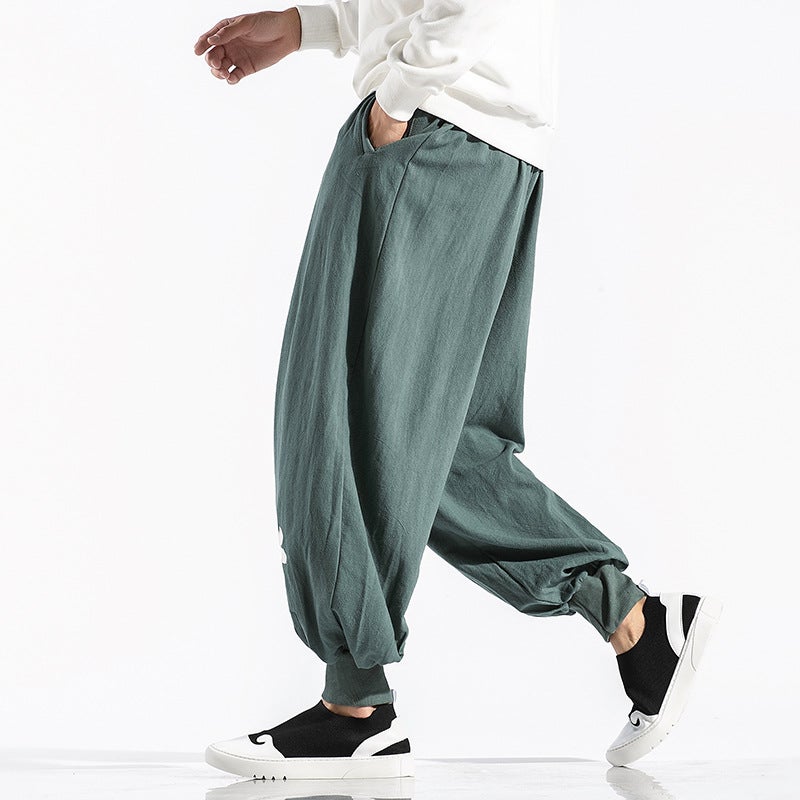 Autumn Chinese Style Large Size Men'S Casual Pants Fashion Trendy Walker Harlan Pants Loose Men'S Leggings - Image 1