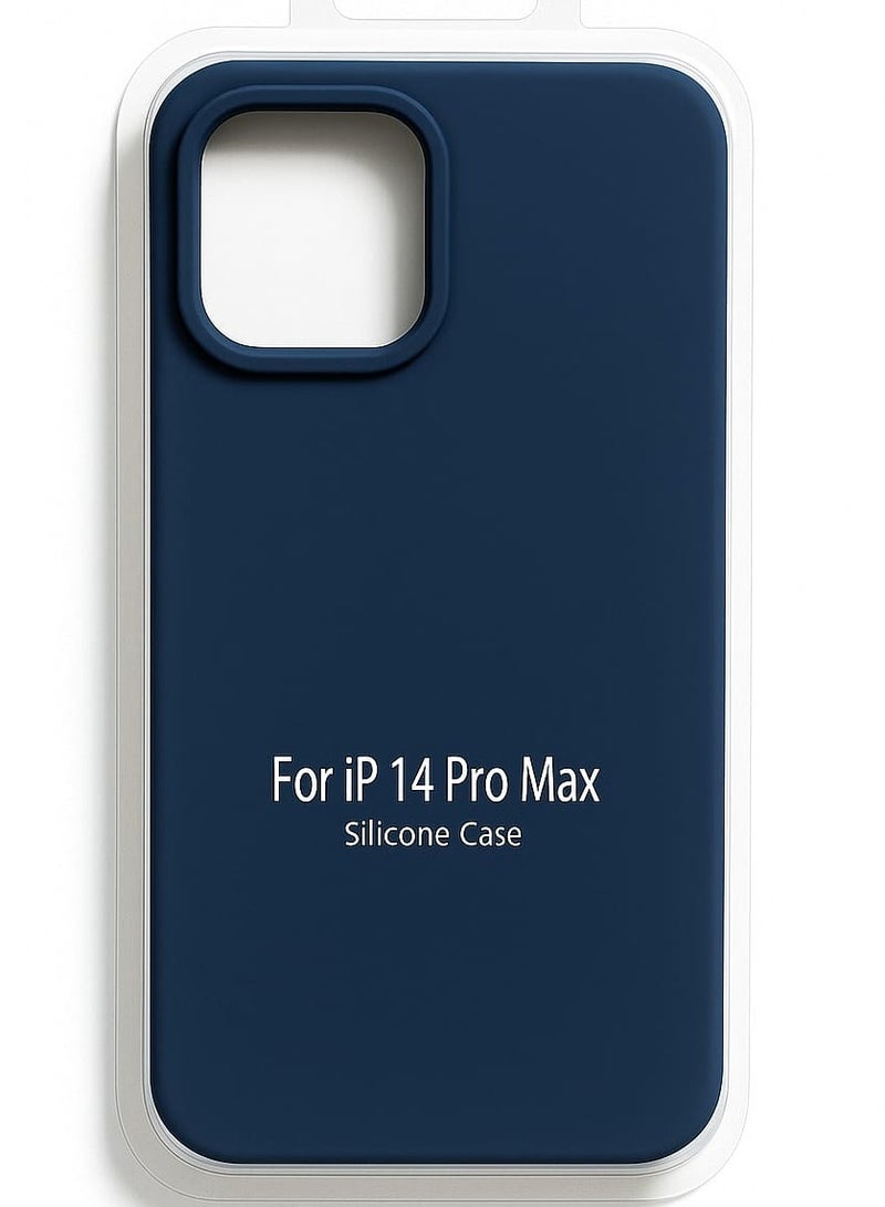 iPhone 14 Pro Max Silicone Case – Slim Shockproof Protective Back Cover, Soft & Lightweight, BLUE - Image 1