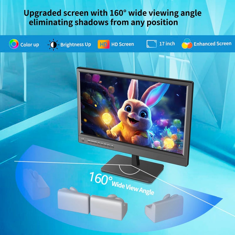 othoig 17 inch TV,Small HD Widescreen LED with Antenna,Digital ATSC Tuner-Free HD Local Channels,HDMI VGA USB Port,12 Volt Charger Cable/AC Power TV for Camping,Caravan and Kitchen - Image 2