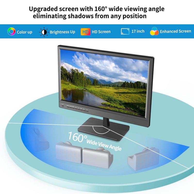 othoig 17 inch TV,Small HD Widescreen LED with Antenna,Digital ATSC Tuner-Free HD Local Channels,HDMI VGA USB Port,12 Volt Charger Cable/AC Power TV for Camping,Caravan and Kitchen - Image 4
