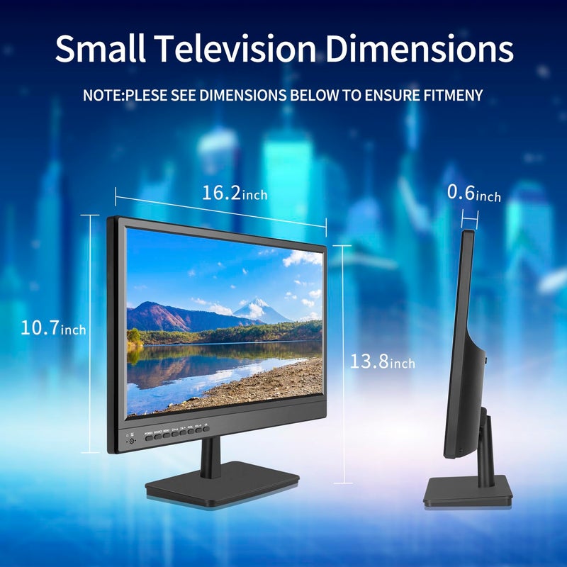 othoig 17 inch TV,Small HD Widescreen LED with Antenna,Digital ATSC Tuner-Free HD Local Channels,HDMI VGA USB Port,12 Volt Charger Cable/AC Power TV for Camping,Caravan and Kitchen - Image 5