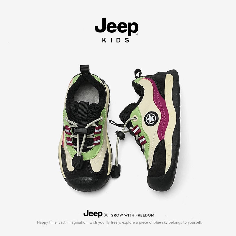 Jeep Kidsren'S Shoes Kidsren'S Sports Shoes Winter New Boys' Cotton Shoes Soft Bottom Girls' Kindergarten Shoes Baby Shoes - Image 3