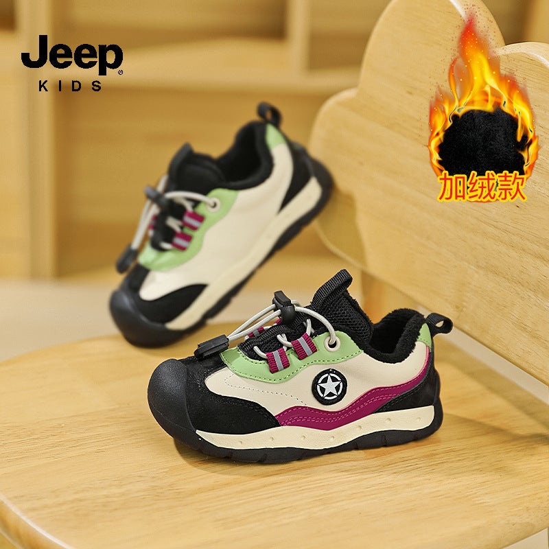 Jeep Kidsren'S Shoes Kidsren'S Sports Shoes Winter New Boys' Cotton Shoes Soft Bottom Girls' Kindergarten Shoes Baby Shoes - Image 5
