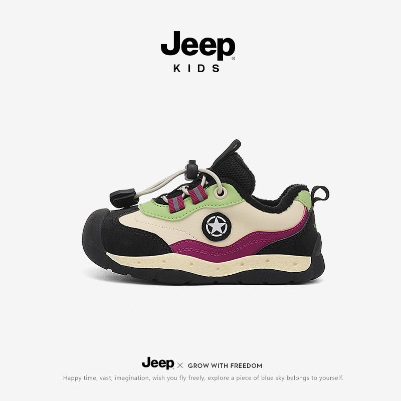 Jeep Kidsren'S Shoes Kidsren'S Sports Shoes Winter New Boys' Cotton Shoes Soft Bottom Girls' Kindergarten Shoes Baby Shoes - Image 2