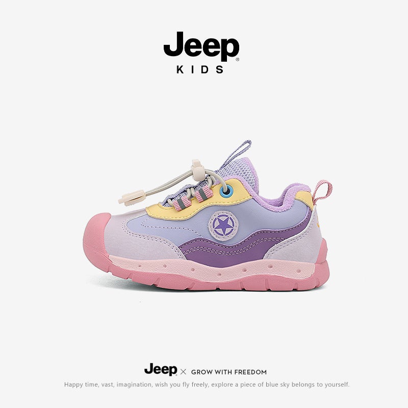 Jeep Kidsren'S Shoes Kidsren'S Sports Shoes Winter New Boys' Cotton Shoes Soft Bottom Girls' Kindergarten Shoes Baby Shoes - Image 1