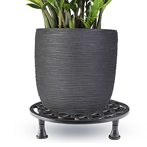 Sharpex Metal Pot Stand Indoor/Outdoor, Rustproof Sturdy Potted Plant Stand ideal for Home Garden Balcony Living Room Decor (Black-Set of 4) - Image 3