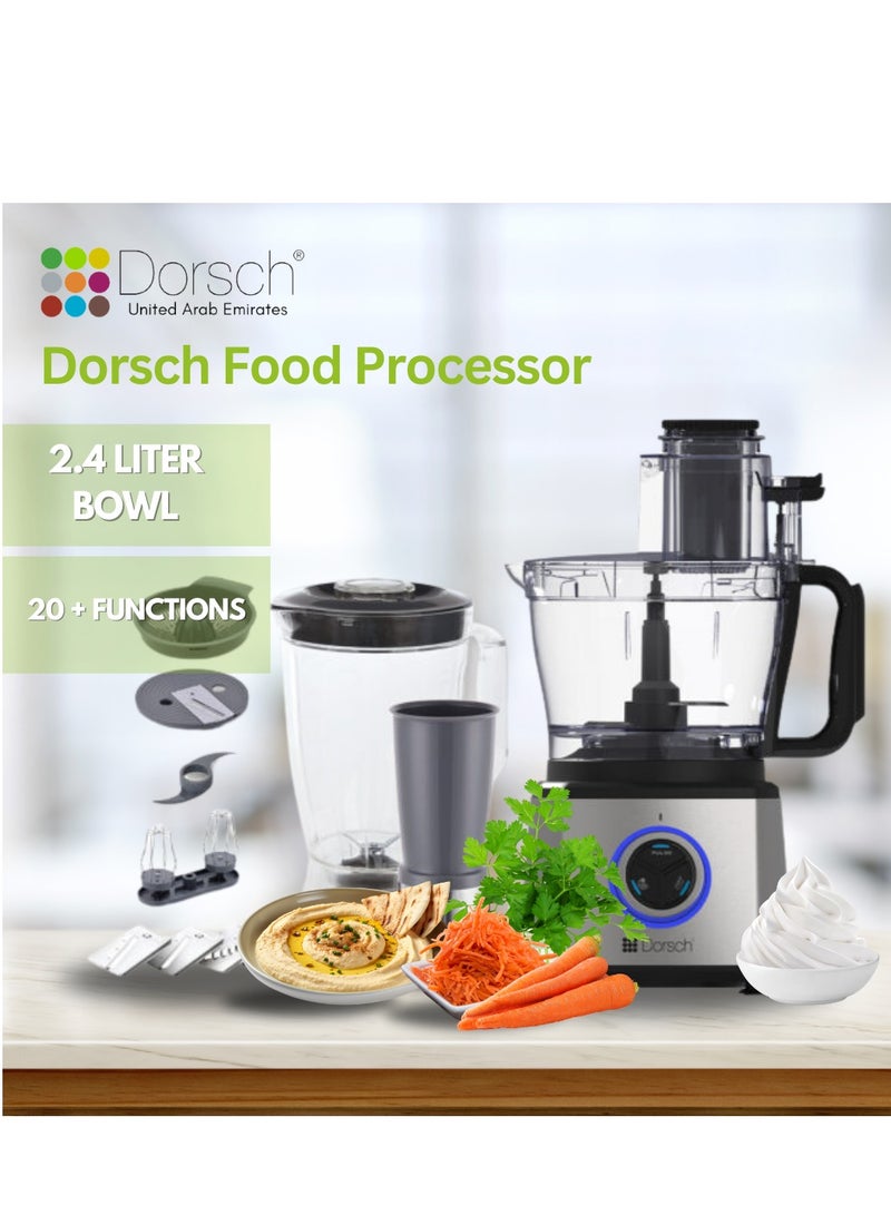 دورش محضر طعام دورش Fp-78-1100 واط، عصارة حمضيات، فلتر اللب، إبريق خلاط 1.8 لتر، شفرات متعددة الاستخدامات، تحكم دقيق، سعة كبيرة، تصميم أنيق  - Image 4
