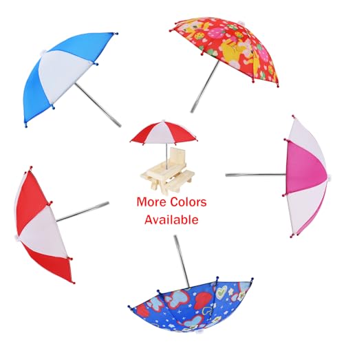 Aliyoham Squirrel Feeder Umbrella, Squirrel Picnic Table Umbrella for Outside, Replacement Mini Umbrella for Squirrel (Red White) - Image 4