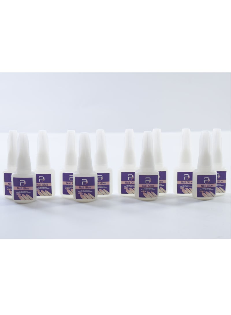 PYRON 12 Pieces Nail Glue Clear - Image 1