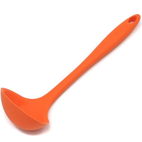Chef Craft Premium Silicone Cooking Ladle, 11.25 inch, Orange - Image 1