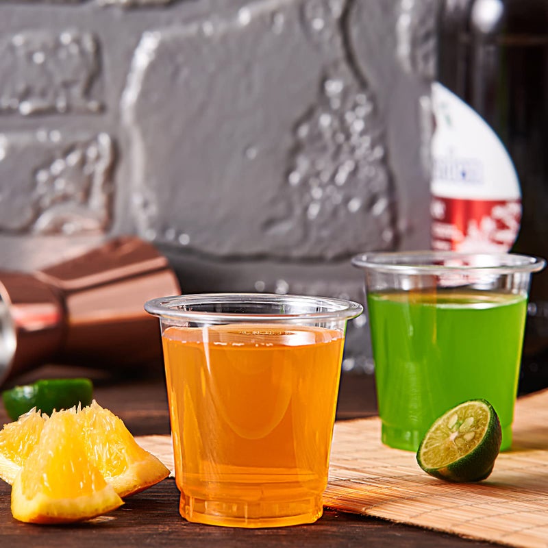 Lilymicky Lilymicky 500 PACK 2 oz Plastic Shot Glasses  2 Ounce Clear Disposable Party Cups for Vodka  Whiskey  Tequila  Mini Plastic Containers for Sauce  and Sample Tasting - Image 1