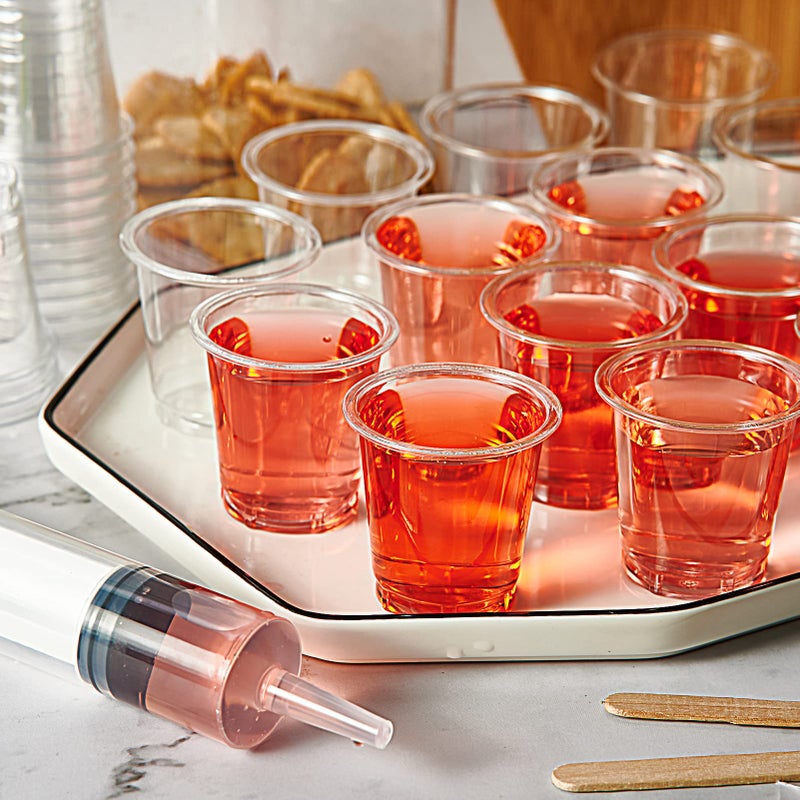 Lilymicky Lilymicky 500 PACK 2 oz Plastic Shot Glasses  2 Ounce Clear Disposable Party Cups for Vodka  Whiskey  Tequila  Mini Plastic Containers for Sauce  and Sample Tasting - Image 3