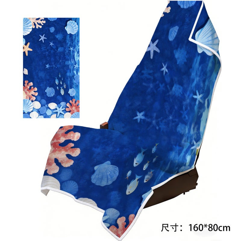 Cross-Border Foreign Trade New Model Car Seat Cover Two-In-One Beach Towel, Absorbent, Warm, Soft, Large Bath Towel for Beach and  Swimming - Image 1