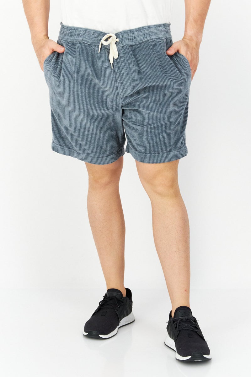 PERRY ELLIS Men Drawstring Corduroy Shorts, Dark Green - Image 1