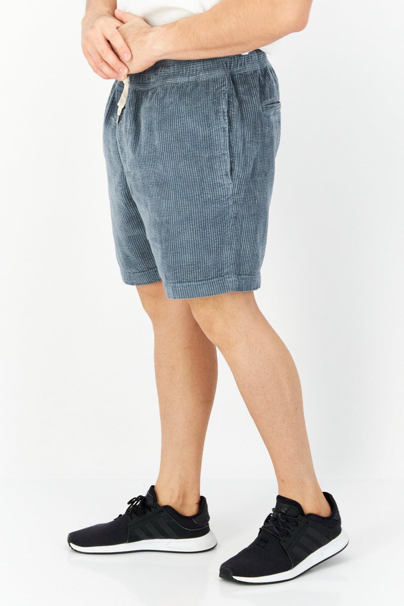 PERRY ELLIS Men Drawstring Corduroy Shorts, Dark Green - Image 3