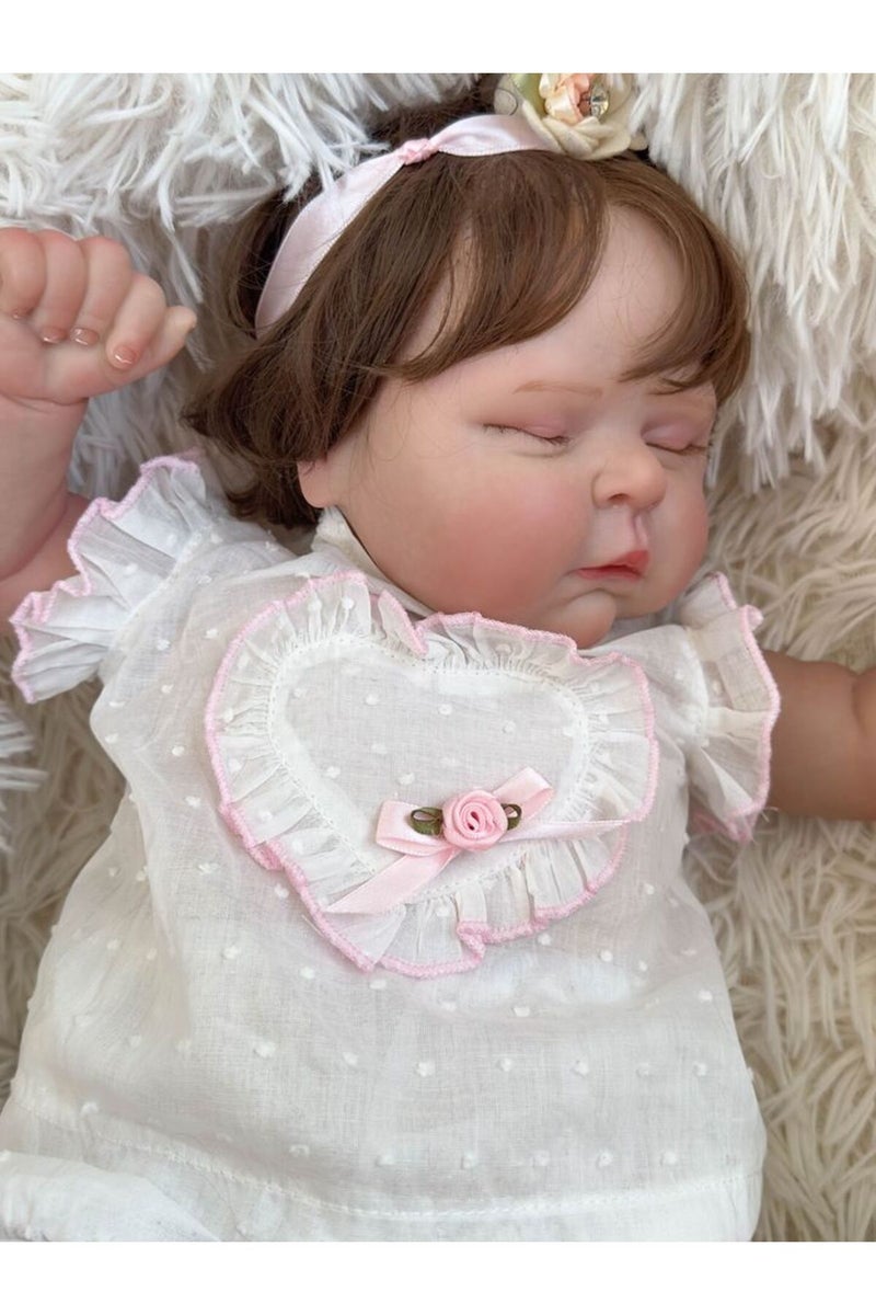 إيروريكس دمية طفلة حديثة الولادة من نوع بيتشز، طولها 50 سم، بجسم ناعم وبشرة ثلاثية الأبعاد، مطلية بطبقات متعددة. - Image 1