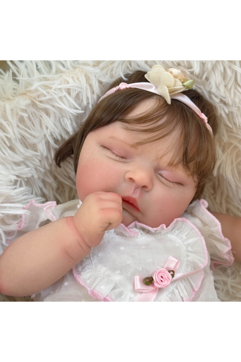 إيروريكس دمية طفلة حديثة الولادة من نوع بيتشز، طولها 50 سم، بجسم ناعم وبشرة ثلاثية الأبعاد، مطلية بطبقات متعددة. - Image 2