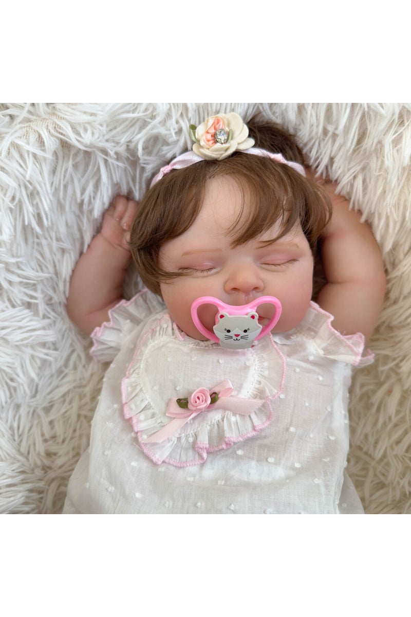 إيروريكس دمية طفلة حديثة الولادة من نوع بيتشز، طولها 50 سم، بجسم ناعم وبشرة ثلاثية الأبعاد، مطلية بطبقات متعددة. - Image 3