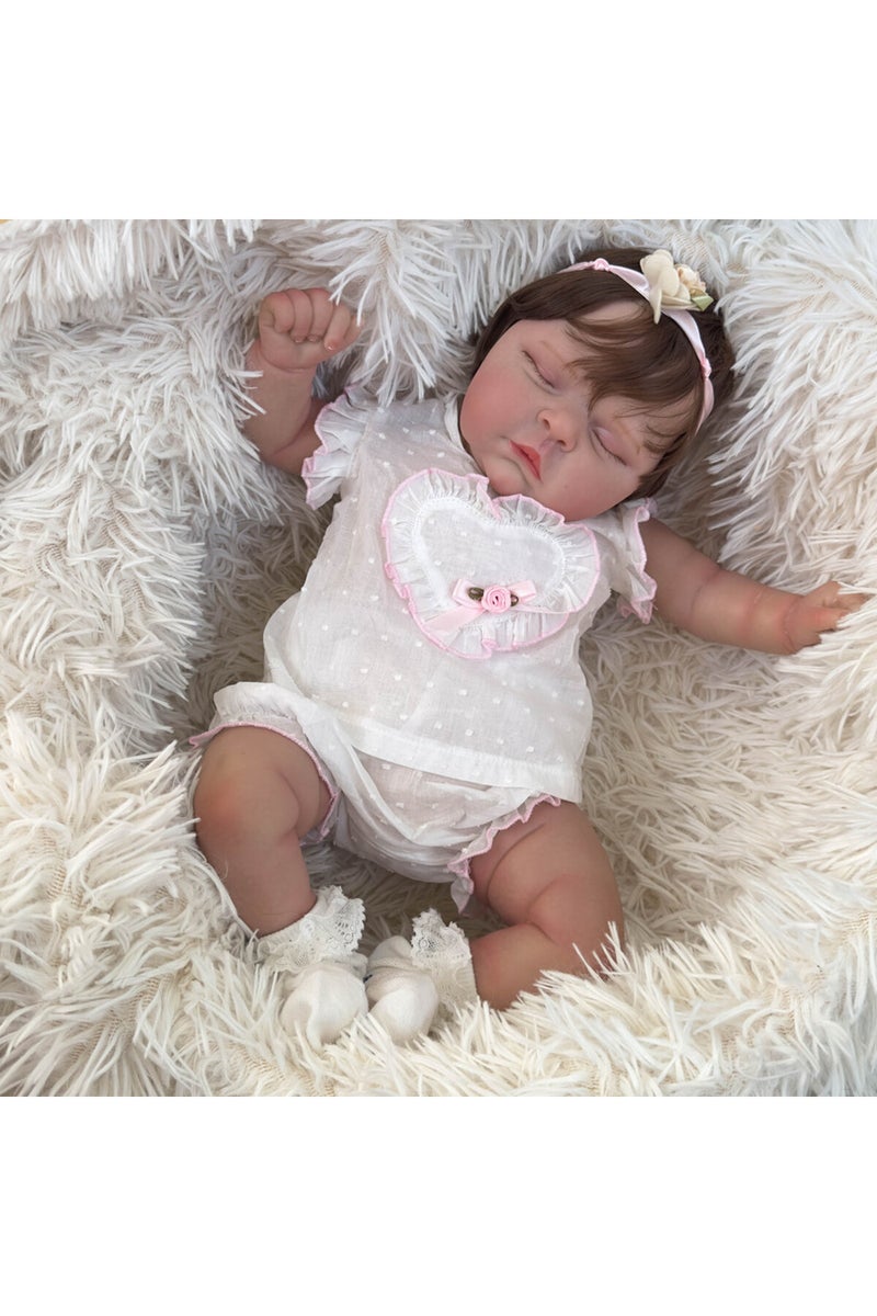 إيروريكس دمية طفلة حديثة الولادة من نوع بيتشز، طولها 50 سم، بجسم ناعم وبشرة ثلاثية الأبعاد، مطلية بطبقات متعددة. - Image 4