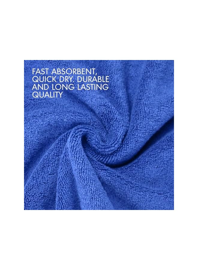 The Bros LUXURY PACK of 4 Bathroom Towel Sets - 100% Cotton 650 GSM Terry Dobby Border Ring Spun - Super Soft,Quick Dry,Highly Absorbent,Bathroom Towel Set with 900GSM Bath Mat,Royal Blue - Image 5