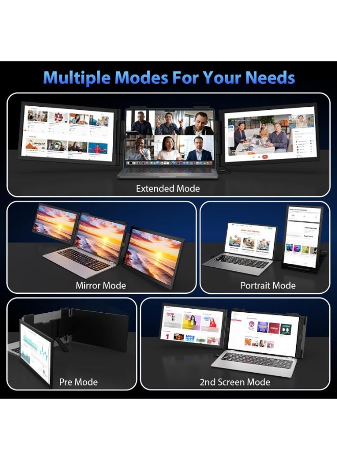 Joshberg Laptop Screen Extender, 14” Full HD Portable Monitor for Laptop with Dual Speakers & Flexible Kickstand, Plug-Play Laptop Monitor Extender Fits 13”-17” Laptops of Wins/Mac/Dex/Android - Image 5