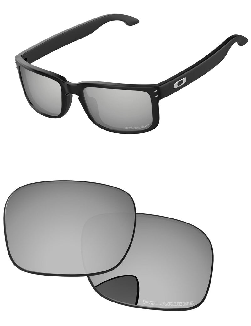 PapaViva Replacement Lenses for Oakley Holbrook XL OO9417 59mm Sunglass Chrome Silver Polarized - Image 1