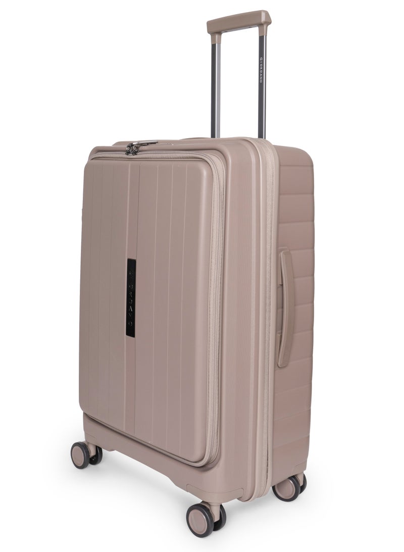 GIORDANO Giordano Titanium 24-Inch Check-In Luggage – Medium Hard Shell Trolley Suitcase with Extra Secure Lock, Expandable Luggage Design, 360° Double Spinner Wheels, Lightweight Unbreakable Travel Bag – Beige - Image 2