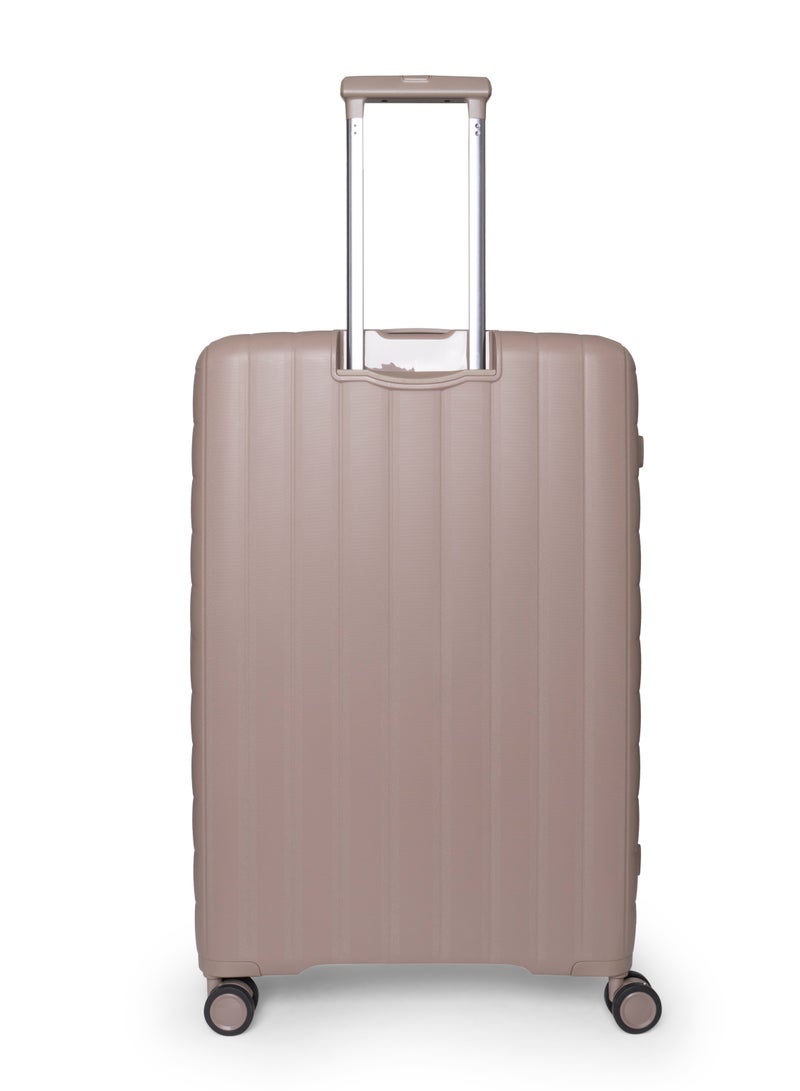 GIORDANO Giordano Titanium 24-Inch Check-In Luggage – Medium Hard Shell Trolley Suitcase with Extra Secure Lock, Expandable Luggage Design, 360° Double Spinner Wheels, Lightweight Unbreakable Travel Bag – Beige - Image 3