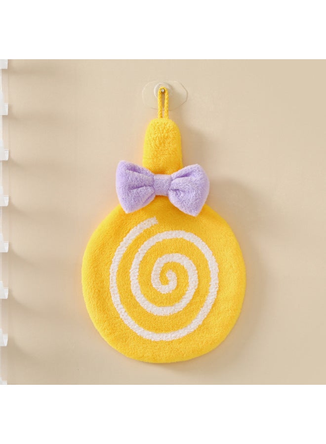 Hand Towel Can Be Hung Non-smelly Hand Gift Soft Absorbent Hand Cloth Coral Fleece Cute Cartoon Lollipop Towel