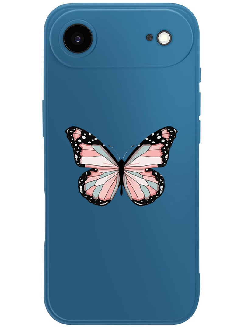 Theodor Protective Slim Fit Case Liquid Silicone Cover with Full Body Protection Anti-Scratch Shockproof Case For Apple iPhone 17 Air (Blue) Butterfly-01 - Image 1