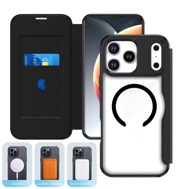 Suitable for Apple 17Promax Xunjia Magnetic Phone Case Iphone16E Flip Card Holder 14Pro Protective Leather Case - Image 2