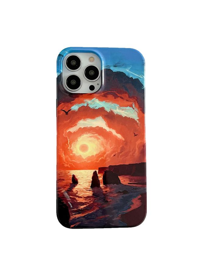 زبون جراب لهاتف iPhone 12 Pro Max 2 في 1 قابل للفصل بنمط لوحة زيتية بحرية - Image 1