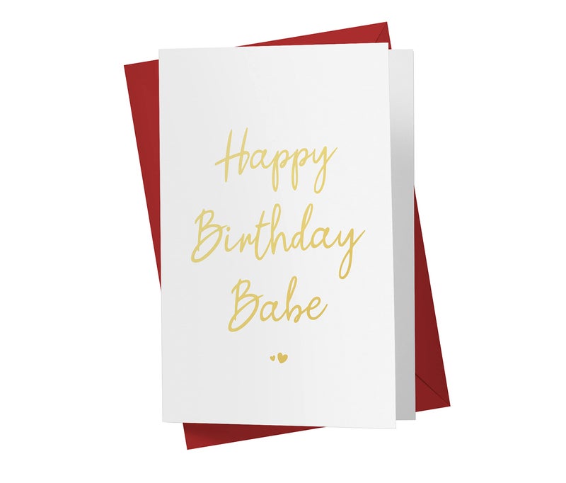 Karto Sweet Birthday Card for Husband Wife Him Her - Large 5.5x8.5 inch Boyfriend Girlfriend Birthday Cards - Babe - Image 1