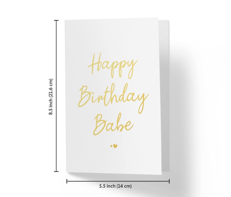 Karto Sweet Birthday Card for Husband Wife Him Her - Large 5.5x8.5 inch Boyfriend Girlfriend Birthday Cards - Babe - Image 4