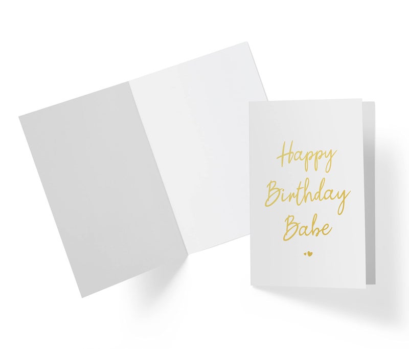 Karto Sweet Birthday Card for Husband Wife Him Her - Large 5.5x8.5 inch Boyfriend Girlfriend Birthday Cards - Babe - Image 2