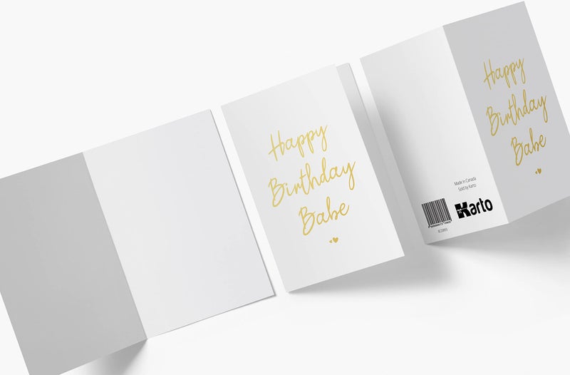 Karto Sweet Birthday Card for Husband Wife Him Her - Large 5.5x8.5 inch Boyfriend Girlfriend Birthday Cards - Babe - Image 3