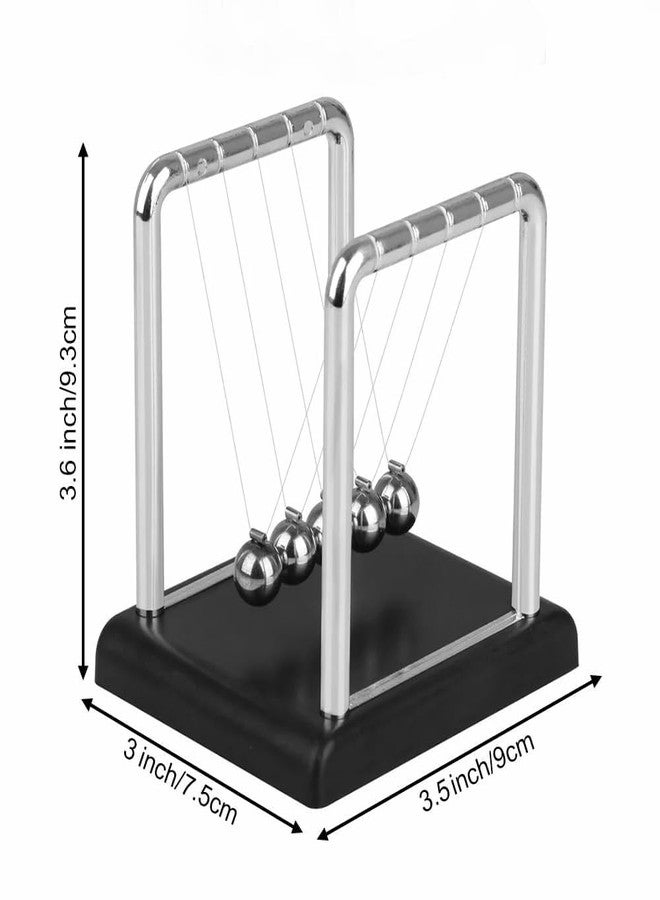 PANSHURI Newton Cradle Pendulum | Metal Perpetual Motion Toy & Swing Balance Collision 5 Ball | Figurine Physics Gadget with Polished Plastic Base & Nylon Strings for Office Desk (Multicolur) - Image 2