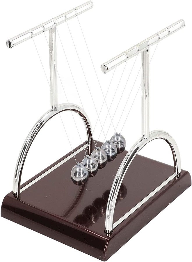 PANSHURI Newton Cradle Pendulum | Metal Perpetual Motion Toy & Swing Balance Collision 5 Ball | Figurine Physics Gadget with Polished Plastic Base & Nylon Strings for Office Desk (Multicolur) - Image 1
