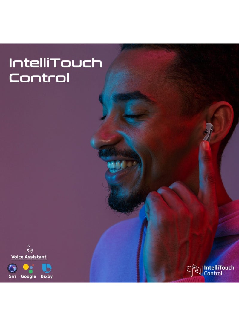 بروميت Bluetooth True Wireless Stereo Earphones with IntelliTouch Control, Active Noise Cancellation, Transparency Mode, Low Latency Game Mod Black - Image 5