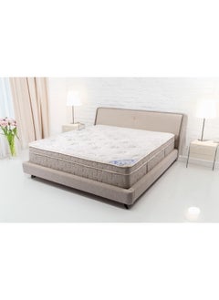 Almutlaq Furniture Viceroy Latex Plush Top Hybrid - Gel Latex And Pocket Springs Mattress For Premium Sleep Comfort And Minimizing Motion To Create Perfect Body Balance - Single Size 200x100x29 CM - Color: White Grey  - Image 1