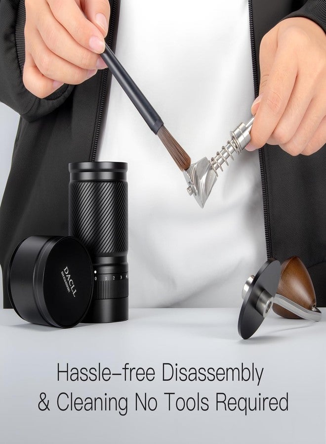 DACLL Manual Coffee Grinder with Numerical External Adjustable Setting, Capacity 30g with CNC Stainless Steel Conical Burr, Pour Over Coffee for Hand Grinder of Office Home Traveling Camping B - Image 5