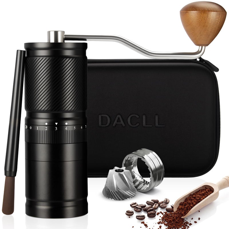 DACLL Manual Coffee Grinder with Numerical External Adjustable Setting, Capacity 30g with CNC Stainless Steel Conical Burr, Pour Over Coffee for Hand Grinder of Office Home Traveling Camping B - Image 1