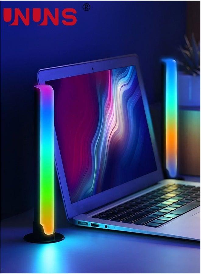UNUNS ضوء إيقاع الموسيقى RGB، 2 قطعة أشرطة LED متزامنة، إضاءة محيطية تعمل بالطاقة USB، تحكم عن بعد لتغيير الألوان لإضاءة خلفية التلفاز للألعاب، لغرفة الكمبيوتر والمكتب - Image 3
