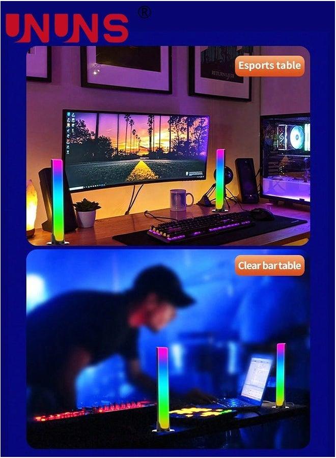 UNUNS ضوء إيقاع الموسيقى RGB، 2 قطعة أشرطة LED متزامنة، إضاءة محيطية تعمل بالطاقة USB، تحكم عن بعد لتغيير الألوان لإضاءة خلفية التلفاز للألعاب، لغرفة الكمبيوتر والمكتب - Image 5