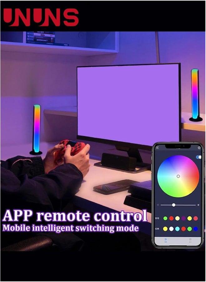 UNUNS ضوء إيقاع الموسيقى RGB، 2 قطعة أشرطة LED متزامنة، إضاءة محيطية تعمل بالطاقة USB، تحكم عن بعد لتغيير الألوان لإضاءة خلفية التلفاز للألعاب، لغرفة الكمبيوتر والمكتب - Image 4