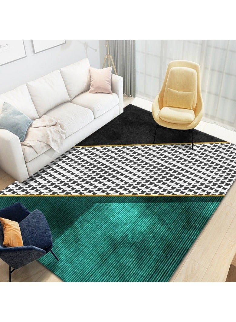 Loquat سجادة مستطيلة صغيرة من ألياف البوليستر عالية الجودة باللون الأخضر الطازج