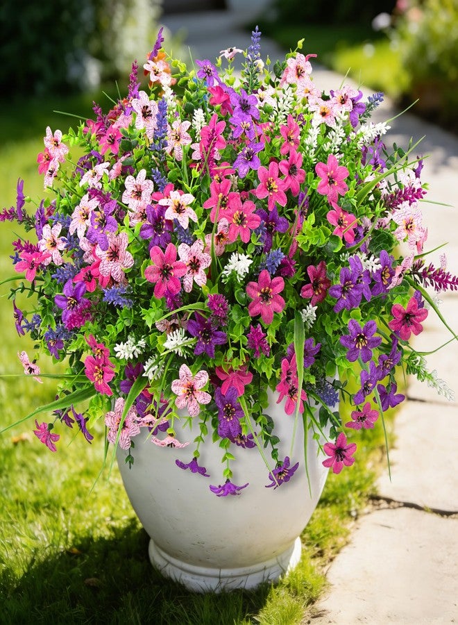 Roberly 24 Bundles Artificial Flowers for Outdoors, UV Resistant Colorful Fake Lavender Flowers Plastic Faux Plants for Spring Summer Garden Window Front Porch Yard Farmhouse Indoor Outdoor Home Decor - Image 3