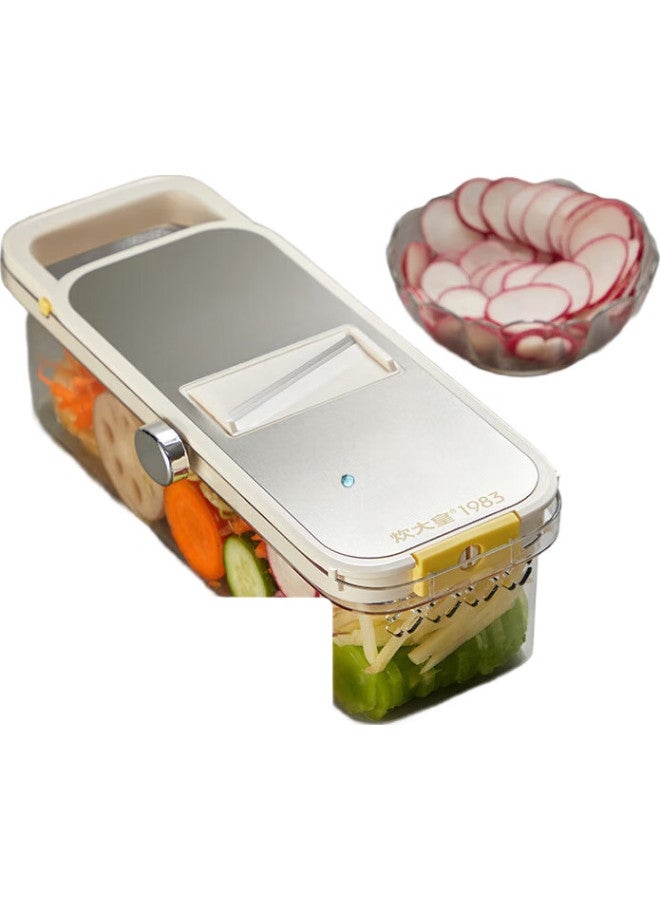 COOKER KING Chuidahuang 304 Vegetable Slicer, Home Potato Shredder, Grater, 5 Blades + Hand Guard + Storage Box - Image 2